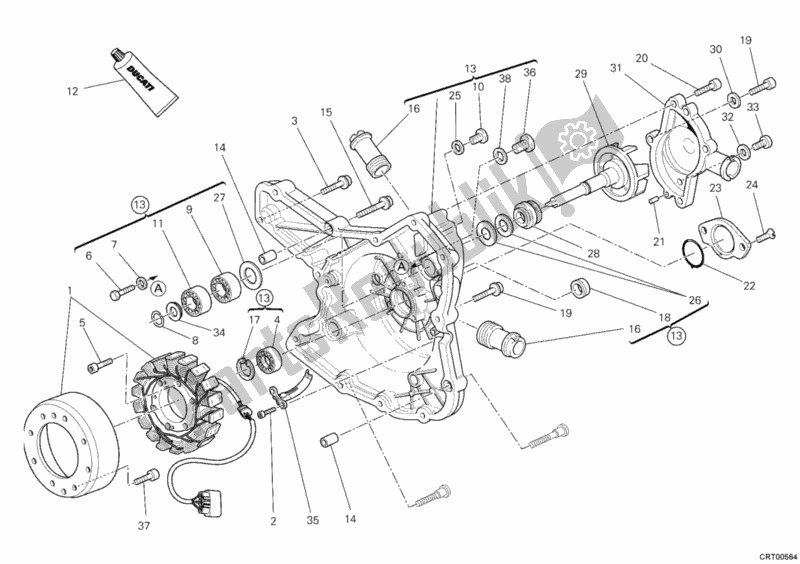 Todas las partes para Cubierta Del Generador de Ducati Multistrada 1200 S Touring 2012
